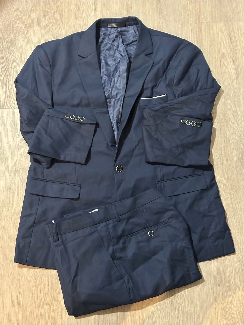 Classic Navy Two-Piece Suit Jacket and Trousers XXL